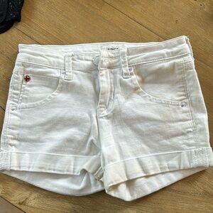 Girls white denim Hudson shorts
